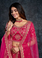 Glamorous Looking Wedding Lehenga Choli in Pink Colour